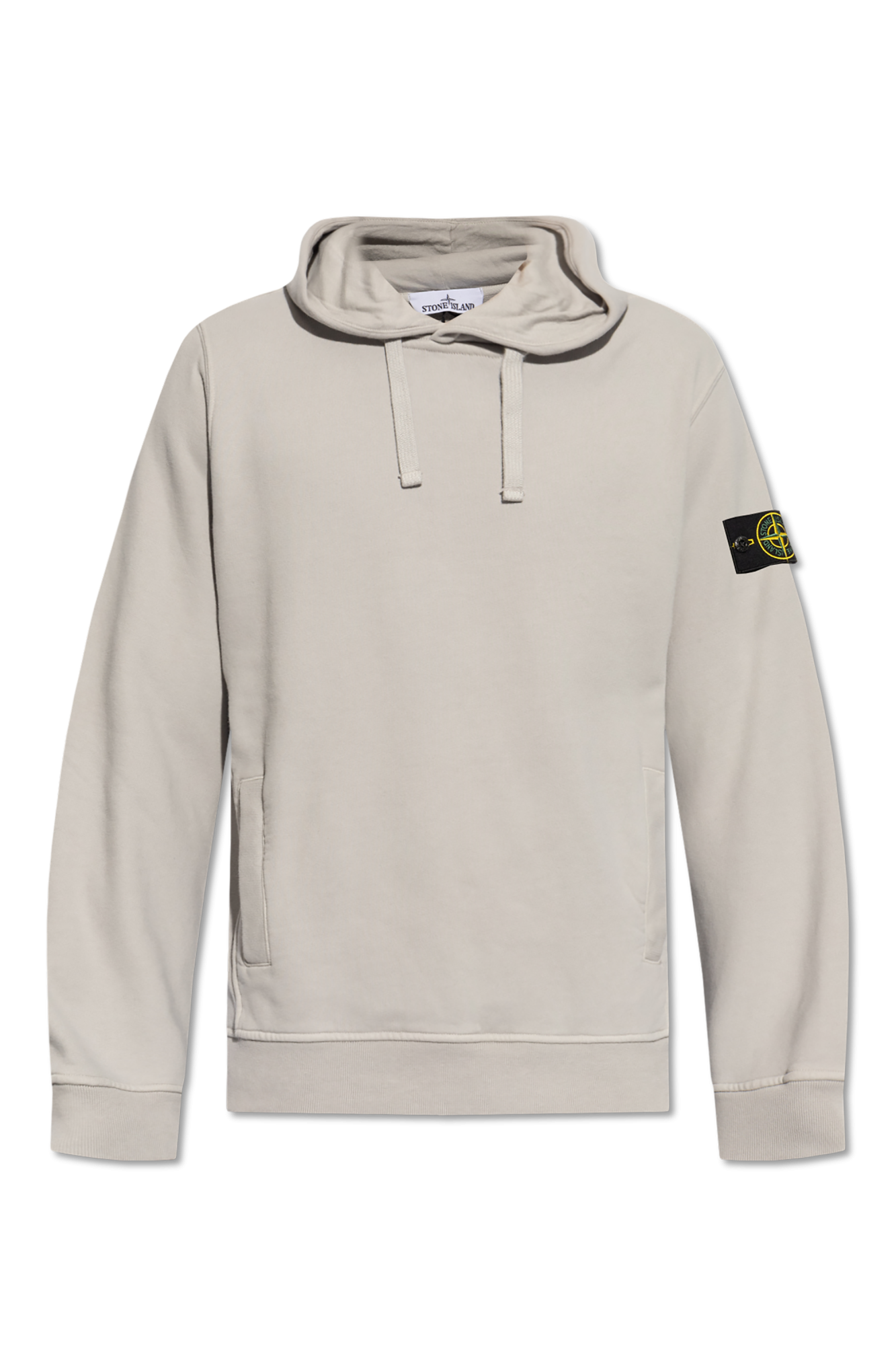 Beige stone island hoodie best sale